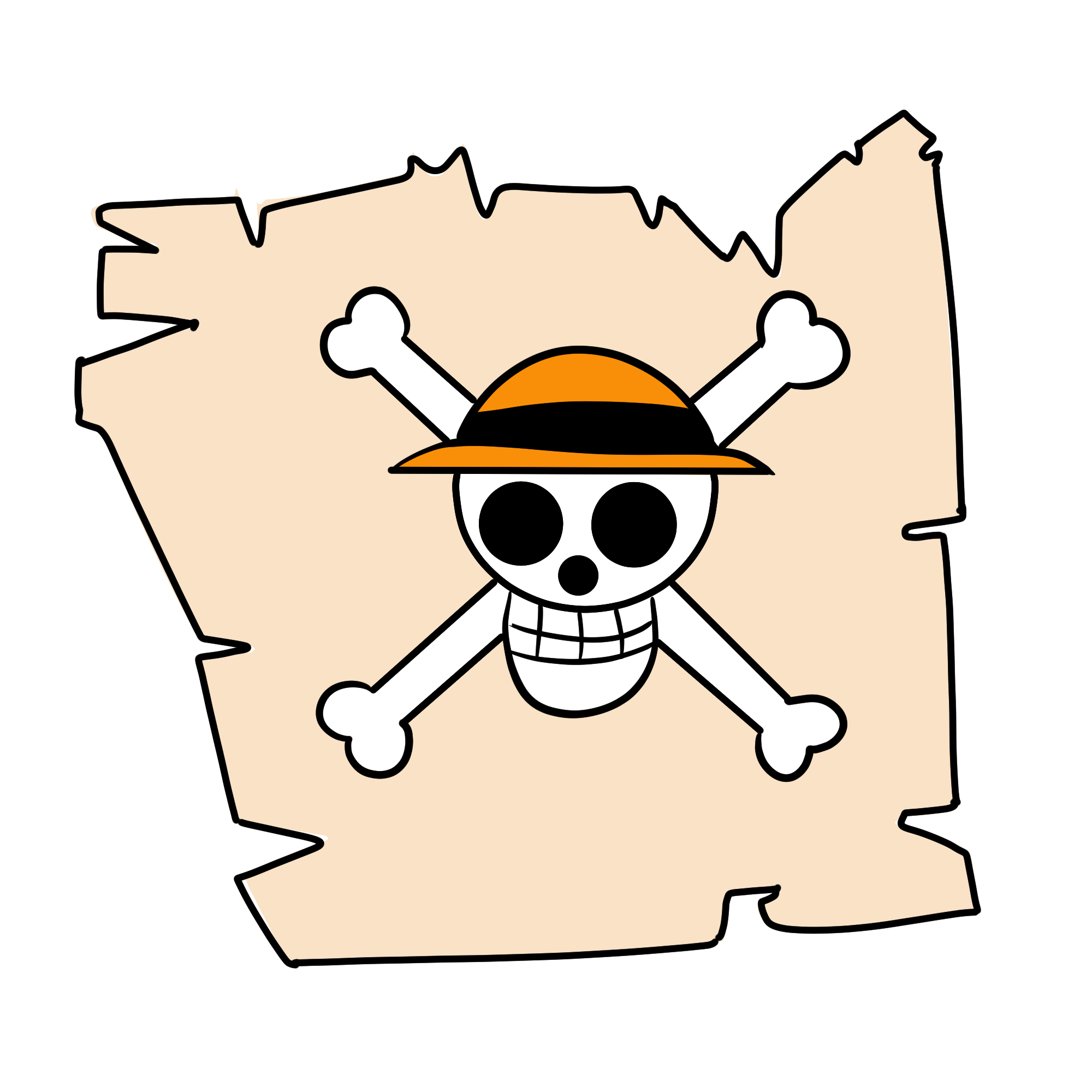 Photo d'un morceau de carte de pirate lors de mon voyage sans argent